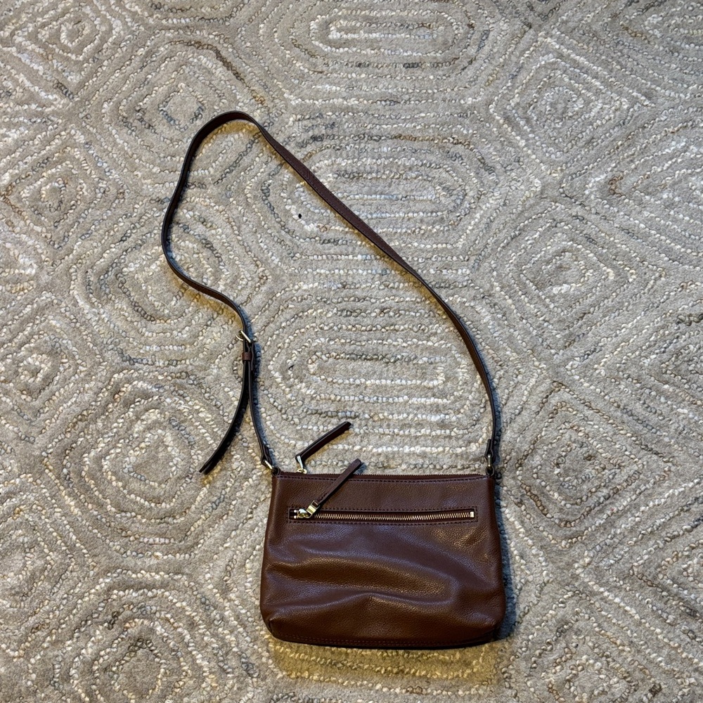Fossil Brown Leather Crossbody Bag - Picture 2 of 8